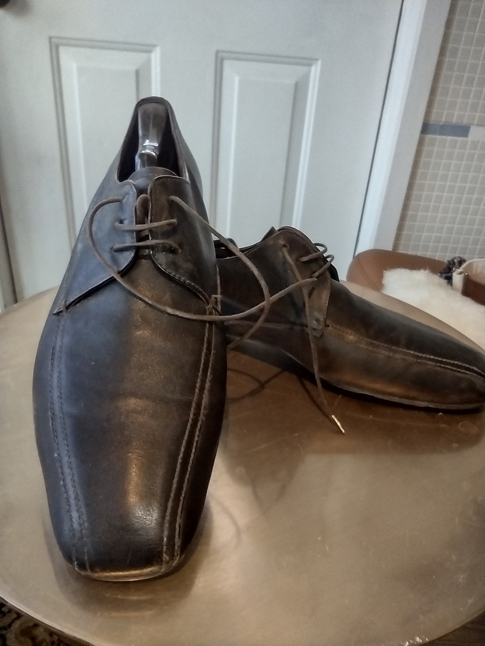 Prada Classic Men's Black Leather Lace-Up Dress Shoes